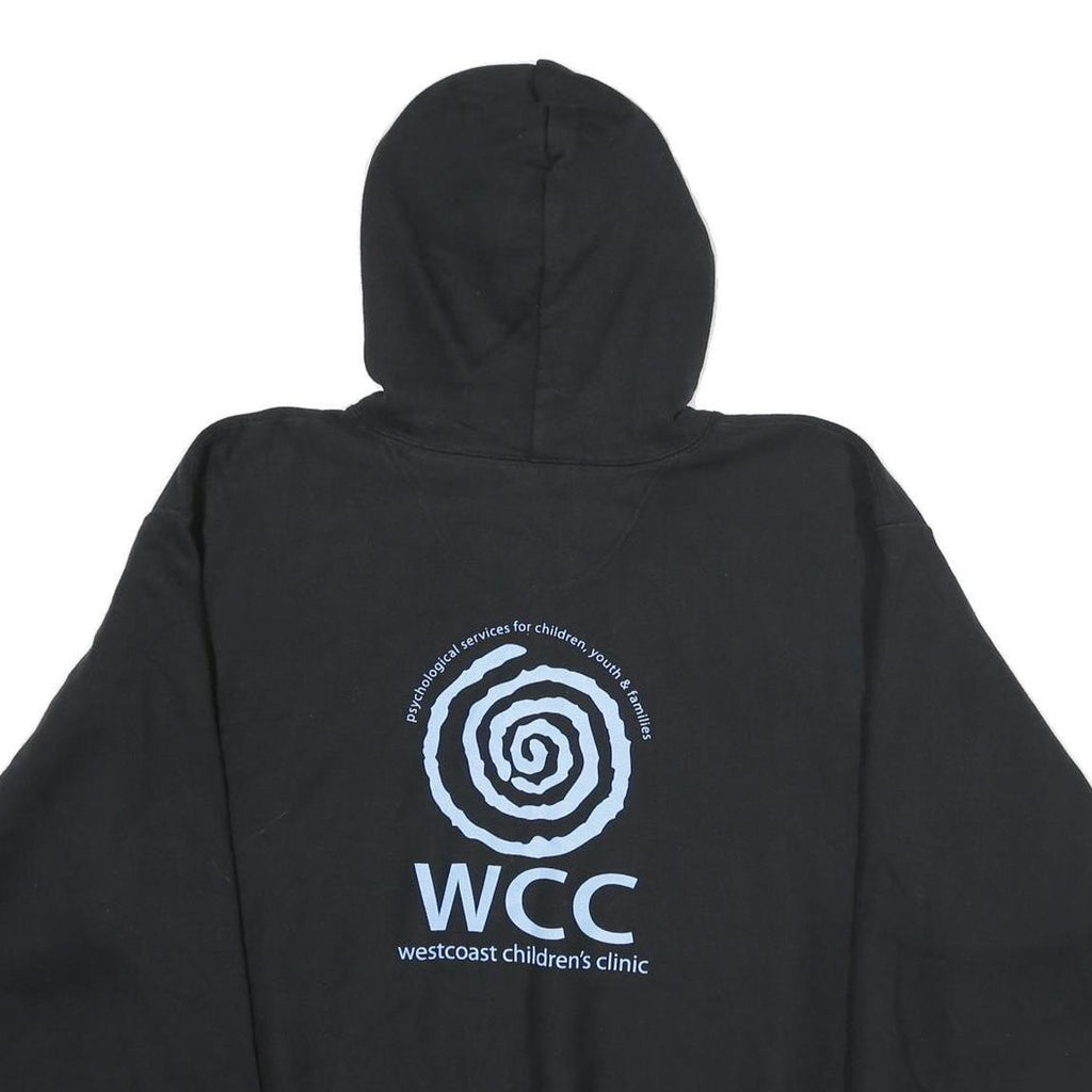 CHAMPION Mens Black Westcoast Childrens Clinic Pullover Hoodie L Cotton Blend
