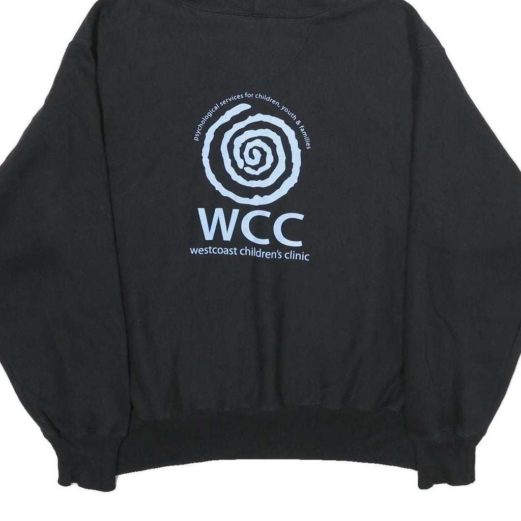 CHAMPION Mens Black Westcoast Childrens Clinic Pullover Hoodie L Cotton Blend