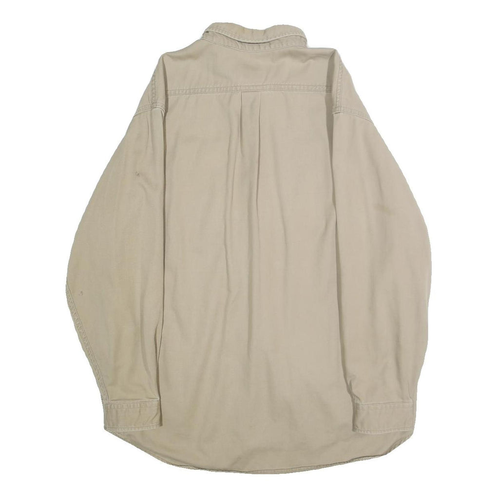 CARHARTT Mens Beige Work Shirt XL Cotton Blend Button-Down Long Sleeve Utility