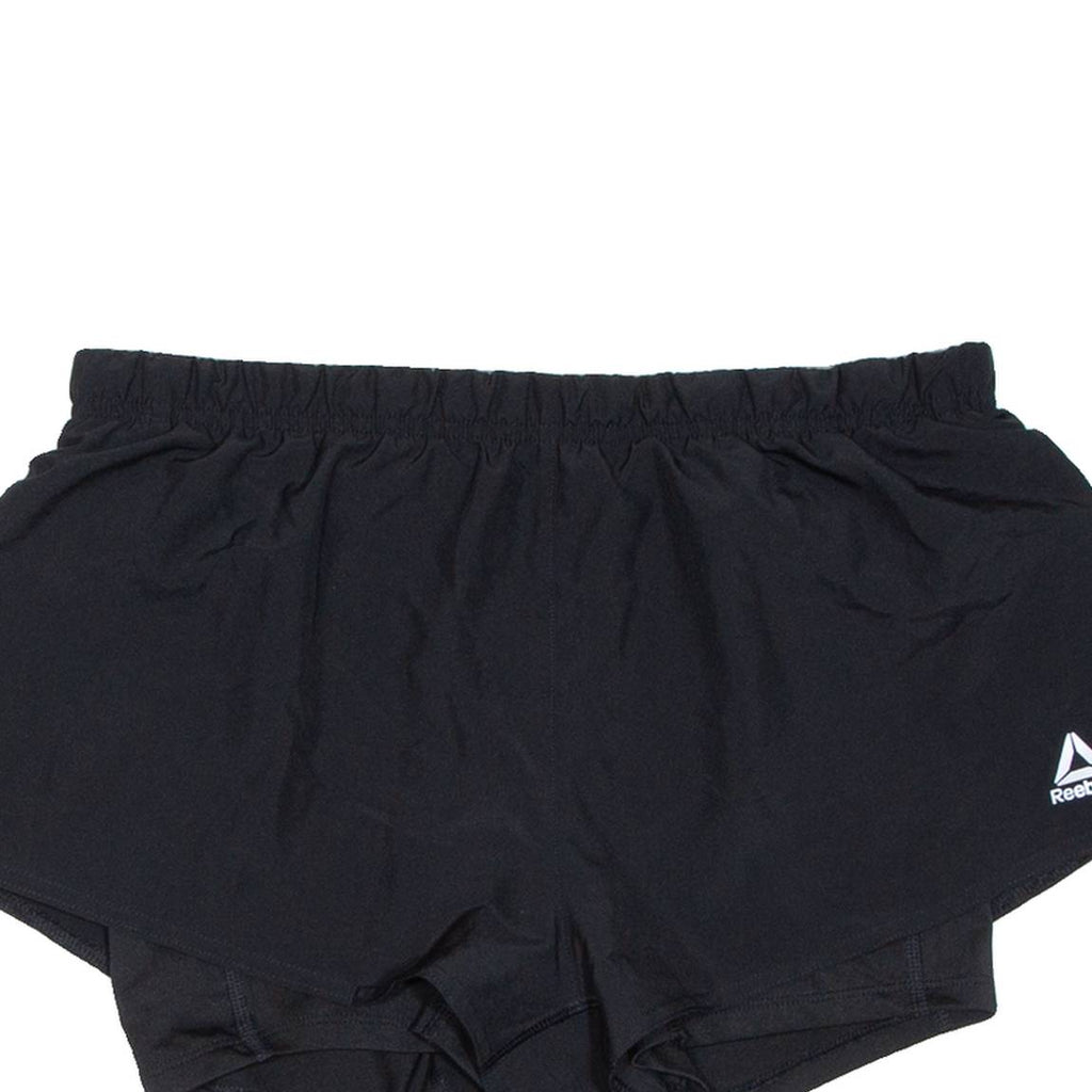 REEBOK Womens Sports Shorts Black Relaxed S W30