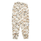 Cotton Blend Womens Beige Cargo Regular Fit Zip Trousers W24 L26 Camouflage