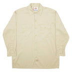 DICKIES Workwear Mens Plain Shirt Brown Long Sleeve L