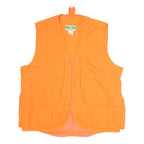 GAME WINNER Mens Orange Polyester Zip Up Outdoor Jacket L Sleeveless Vest
