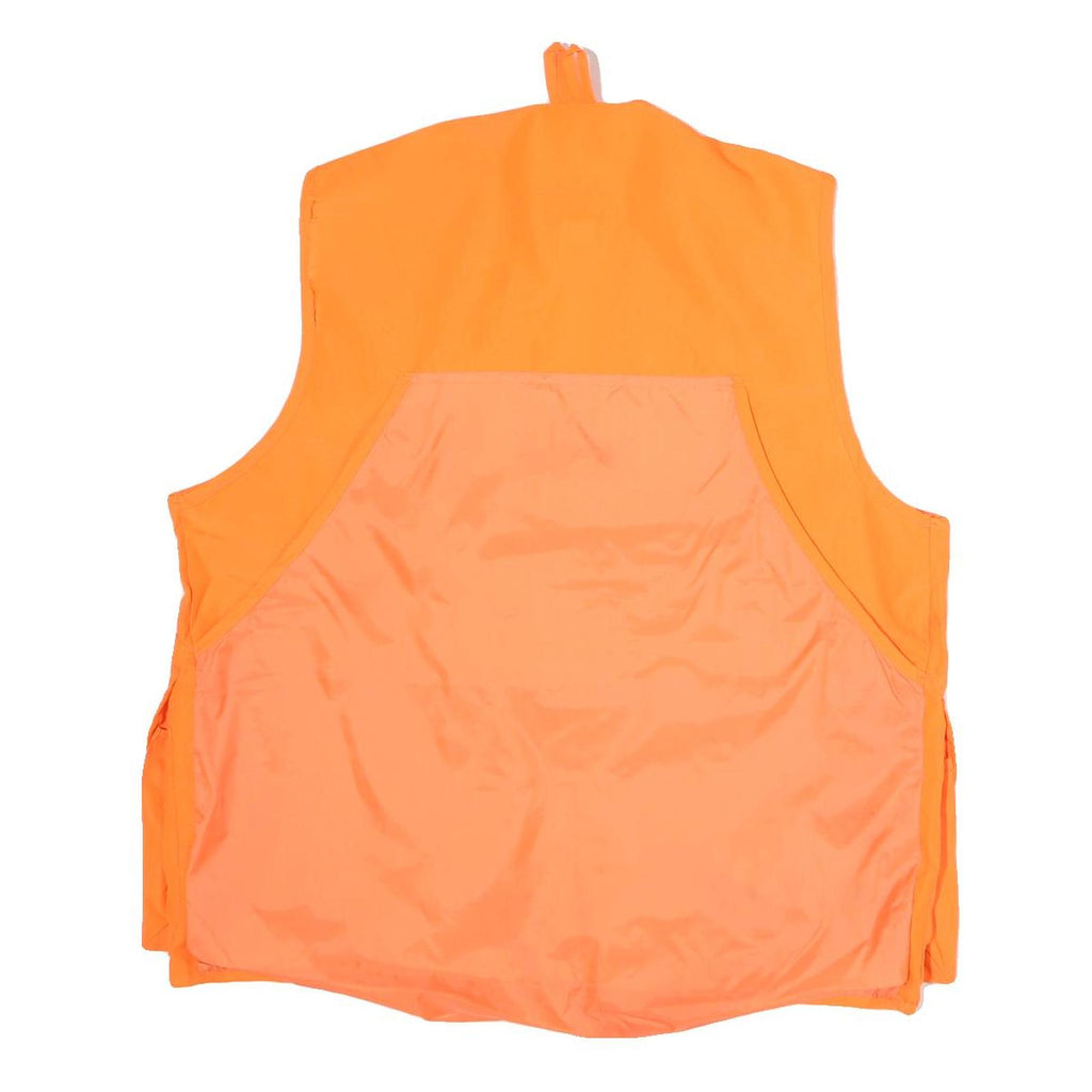 GAME WINNER Mens Orange Polyester Zip Up Outdoor Jacket L Sleeveless Vest