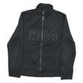 FILA Mens Black Zip Jacket S Polyester Blend Plain Lightweight Sportswear