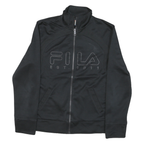 FILA Mens Black Zip Jacket S Polyester Blend Plain Lightweight Sportswear