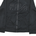 FILA Mens Black Zip Jacket S Polyester Blend Plain Lightweight Sportswear