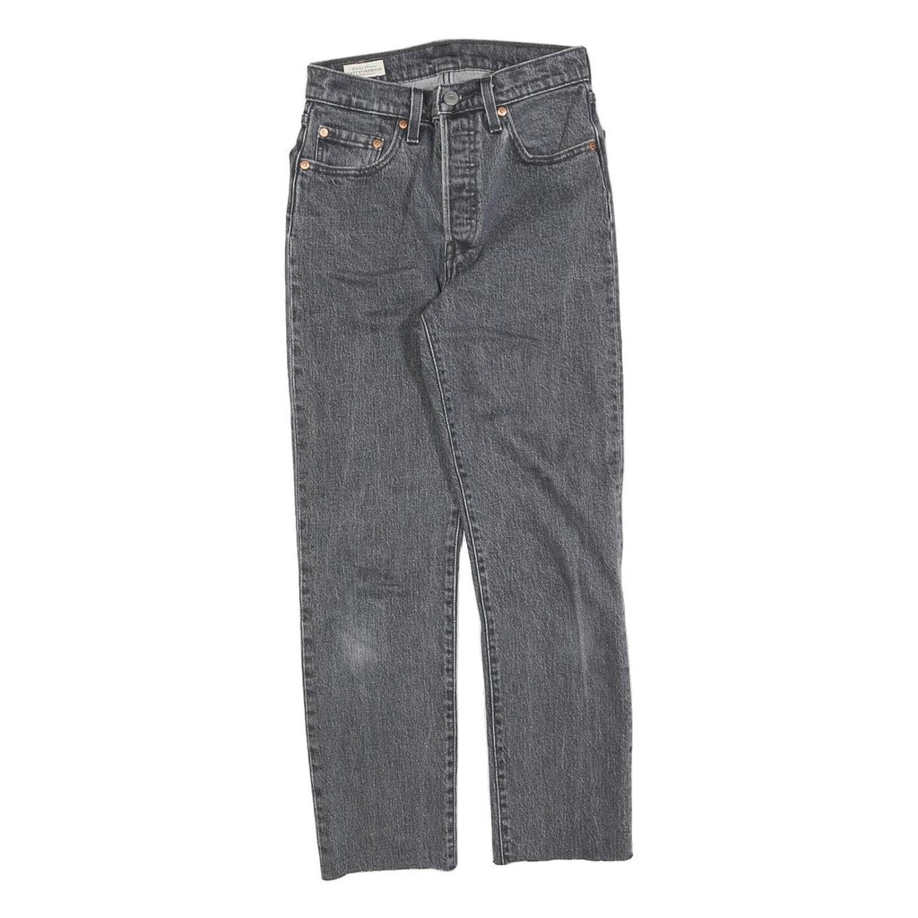 LEVI'S 501 BIG E Womens Jeans Black Regular Straight Denim Raw W24 L26 Vintage