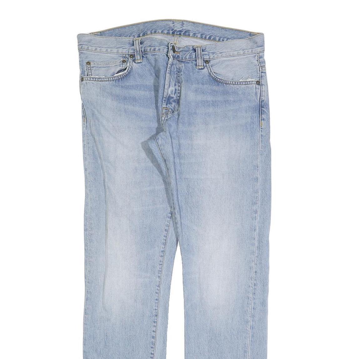 CARHARTT Mens Jeans Blue Regular Straight Denim Light W32 L32 Classic Fit Zip