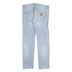 CARHARTT Mens Jeans Blue Regular Straight Denim Light W32 L32 Classic Fit Zip