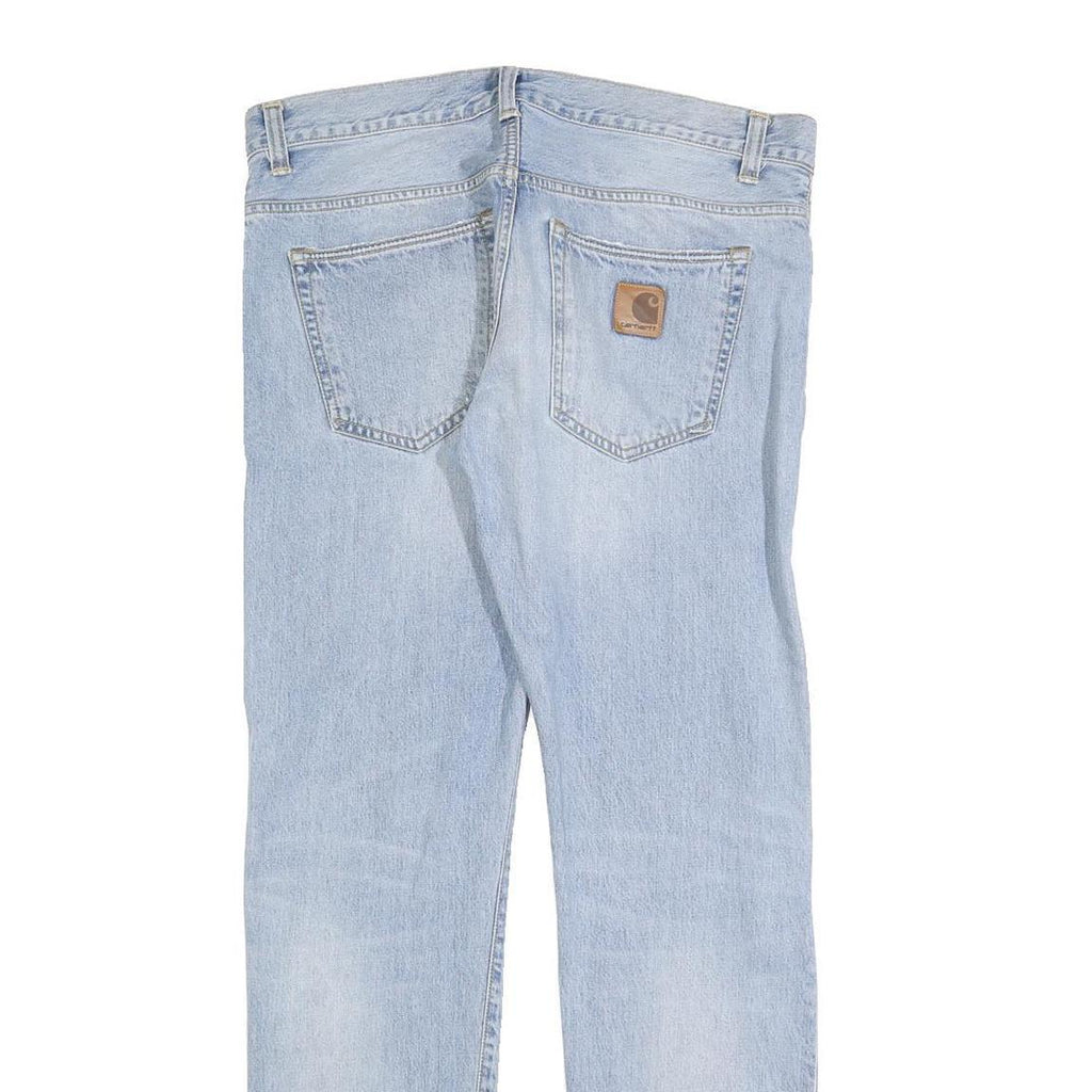 CARHARTT Mens Jeans Blue Regular Straight Denim Light W32 L32 Classic Fit Zip