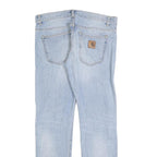 CARHARTT Mens Jeans Blue Regular Straight Denim Light W32 L32 Classic Fit Zip
