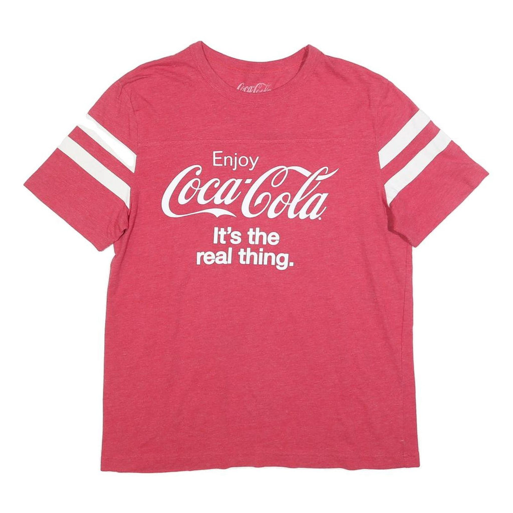 COCA COLA Mens Red Short Sleeve Crew Neck Graphic T-Shirt L