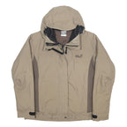 JACK WOLFSKIN Womens Beige & Brown Outdoor Zip Fleece Lined Jacket L Polyamide