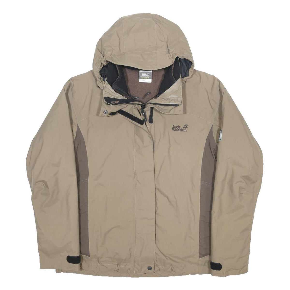 JACK WOLFSKIN Womens Beige & Brown Outdoor Zip Fleece Lined Jacket L Polyamide