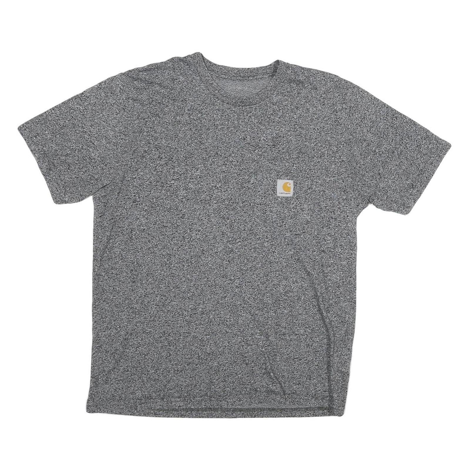 CARHARTT Mens Grey Marl Graphic T-Shirt S Short Sleeve Crew Neck Classic Cotton