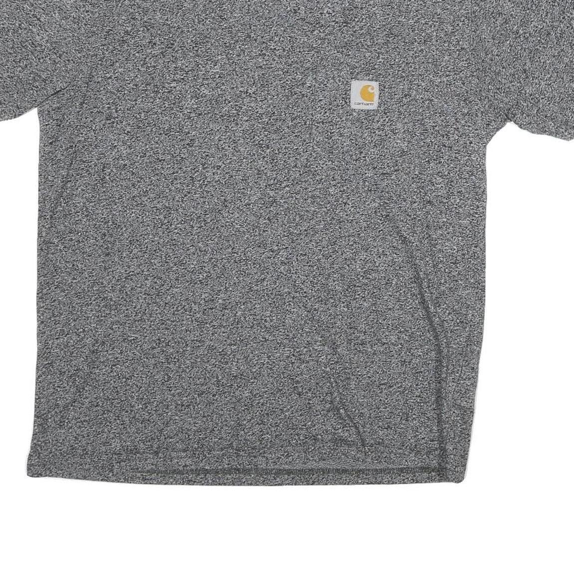 CARHARTT Mens Grey Marl Graphic T-Shirt S Short Sleeve Crew Neck Classic Cotton