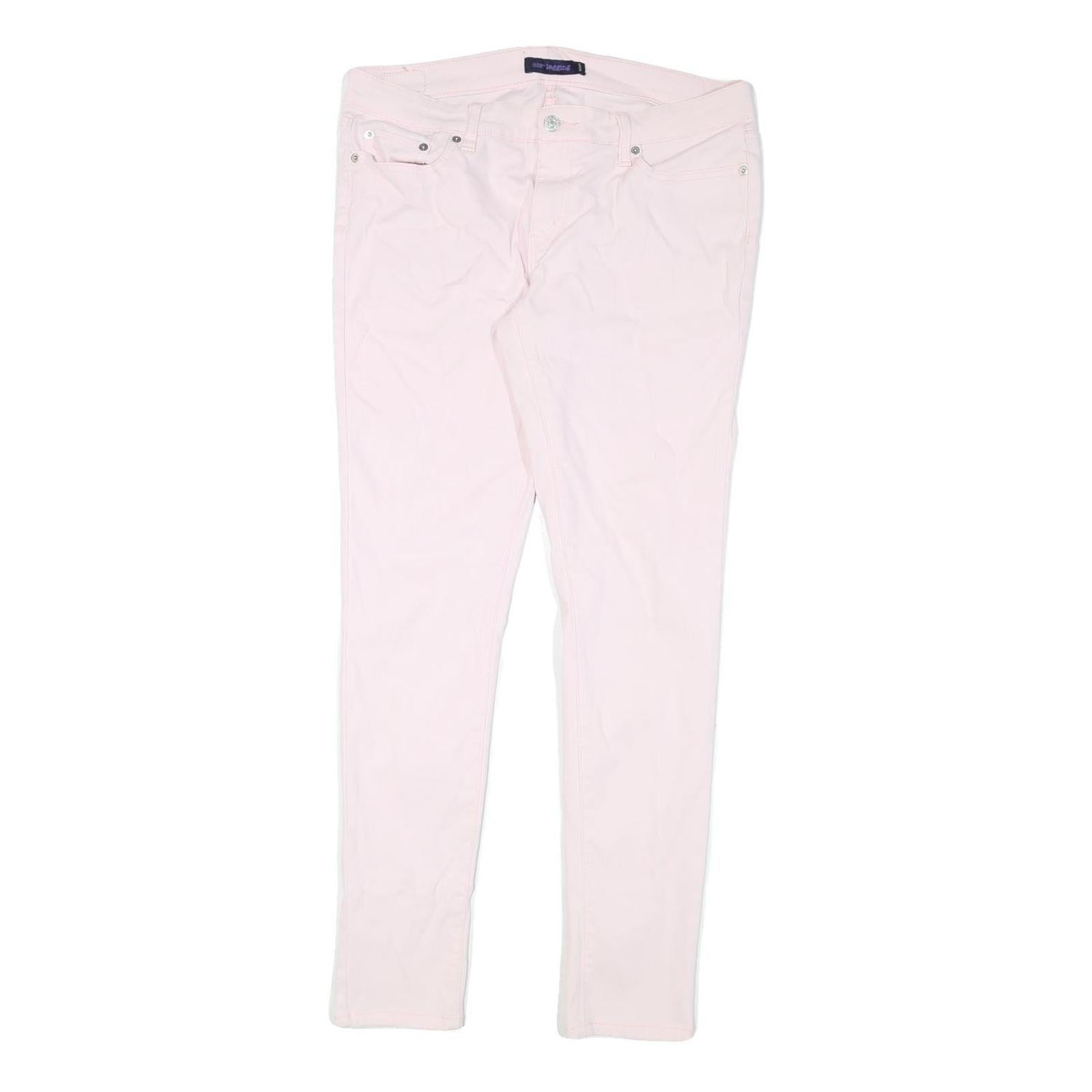 LEVI'S Womens Cotton Blend Pink Slim Skinny Trousers W34 L31 Stylish Fit Zip