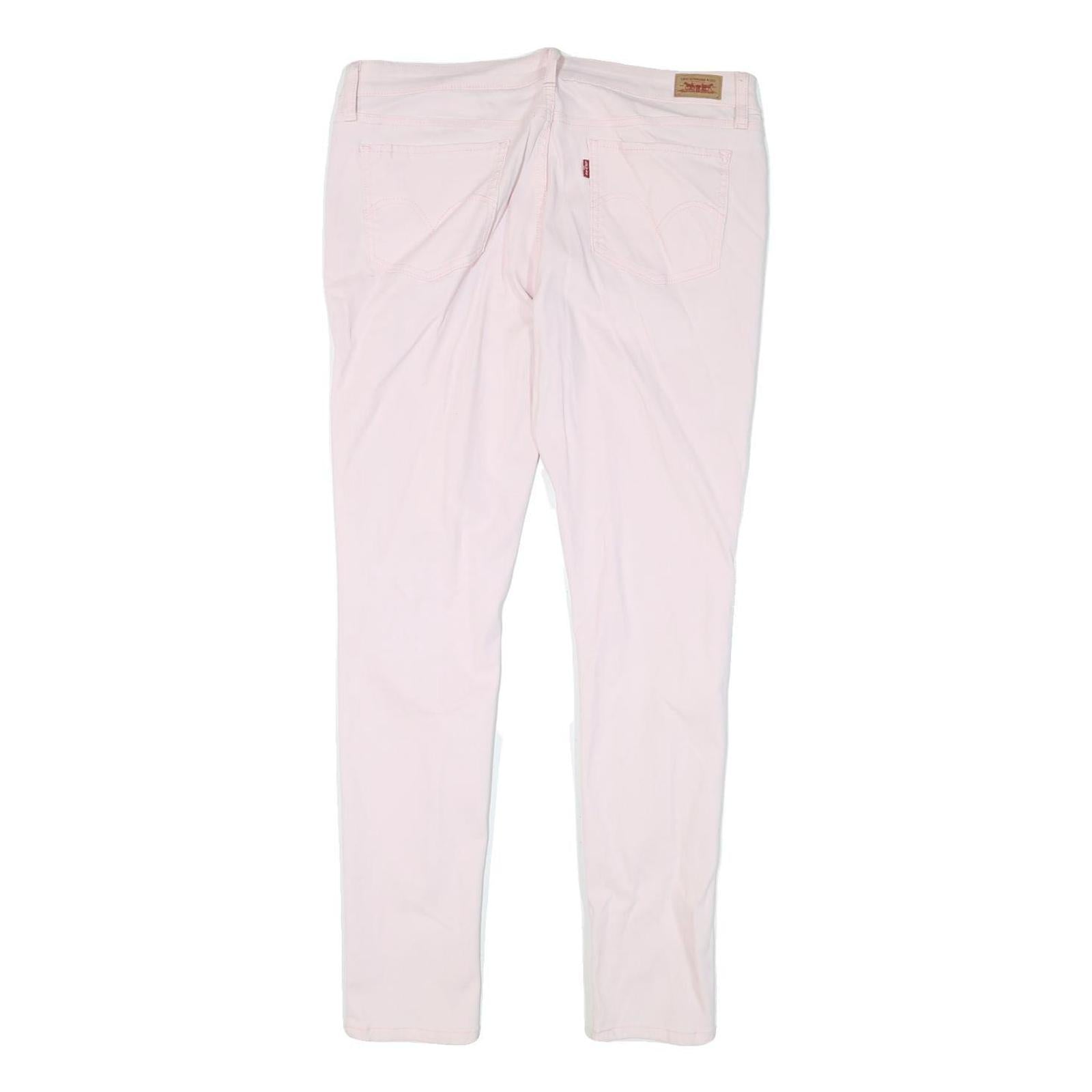 LEVI'S Womens Cotton Blend Pink Slim Skinny Trousers W34 L31 Stylish Fit Zip