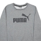 PUMA Mens Grey Cotton Blend Crew Neck Sweatshirt M Logo Print Casual