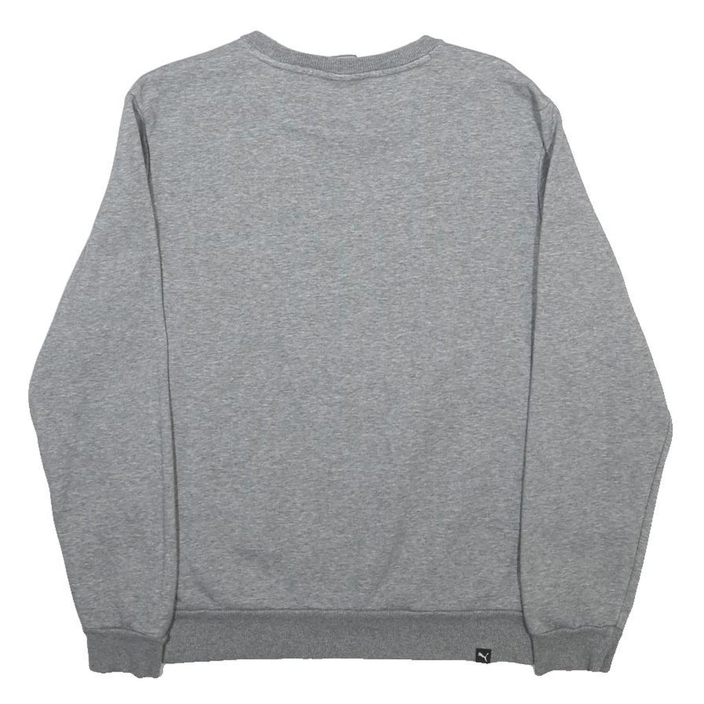 PUMA Mens Grey Cotton Blend Crew Neck Sweatshirt M Logo Print Casual