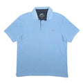 CHAMPION Mens Blue Short Sleeve Plain L Casual Cotton Blend Polo Shirt