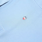 CHAMPION Mens Blue Short Sleeve Plain L Casual Cotton Blend Polo Shirt