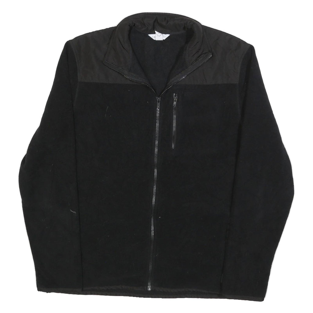 CALVIN KLEIN Womens Black Jacket L Polyester Zip Plain Classic Casual Outerwear