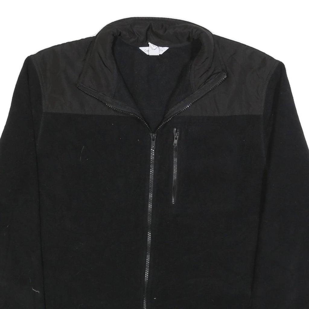CALVIN KLEIN Womens Black Jacket L Polyester Zip Plain Classic Casual Outerwear