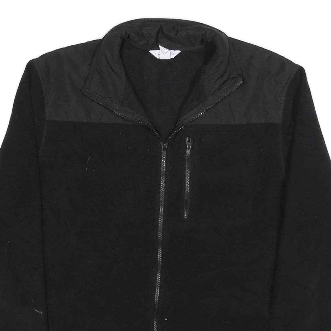 CALVIN KLEIN Womens Black Jacket L Polyester Zip Plain Classic Casual Outerwear