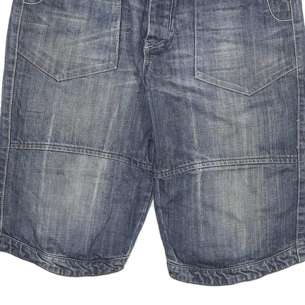 JACK AND JONES Mens Denim Blue Cotton Blend Casual Shorts 2XL W36 Comfortable