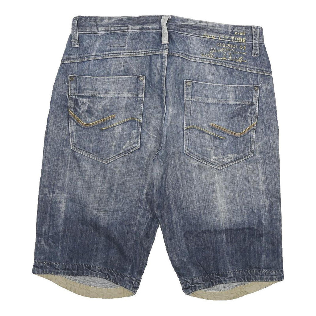 JACK AND JONES Mens Denim Blue Cotton Blend Casual Shorts 2XL W36 Comfortable