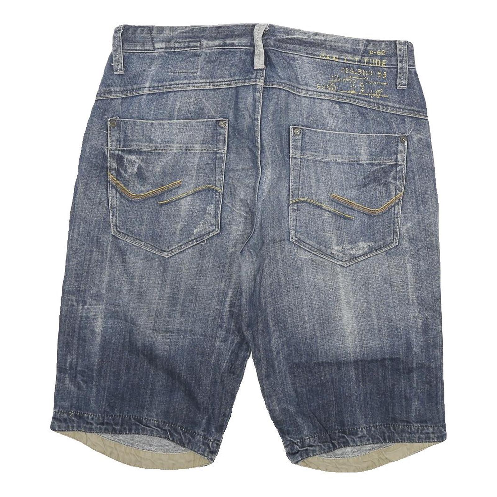 JACK AND JONES Mens Denim Blue Cotton Blend Casual Shorts 2XL W36 Comfortable