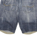 JACK AND JONES Mens Denim Blue Cotton Blend Casual Shorts 2XL W36 Comfortable