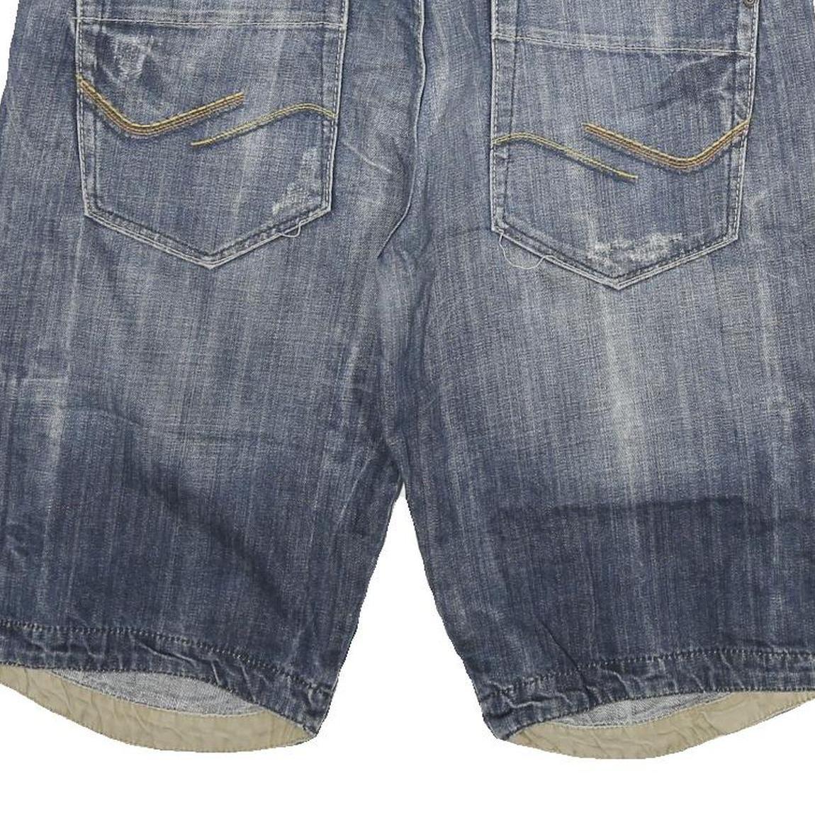 JACK AND JONES Mens Denim Blue Cotton Blend Casual Shorts 2XL W36 Comfortable
