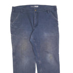 CARHARTT Mens Cotton Blend Navy Regular Fit Straight Trousers W38 L30 Workwear