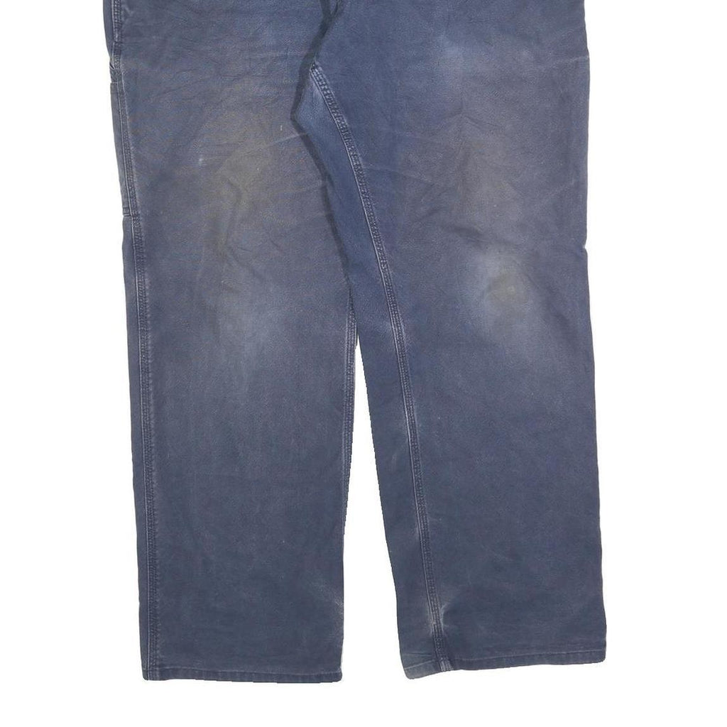 CARHARTT Mens Cotton Blend Navy Regular Fit Straight Trousers W38 L30 Workwear
