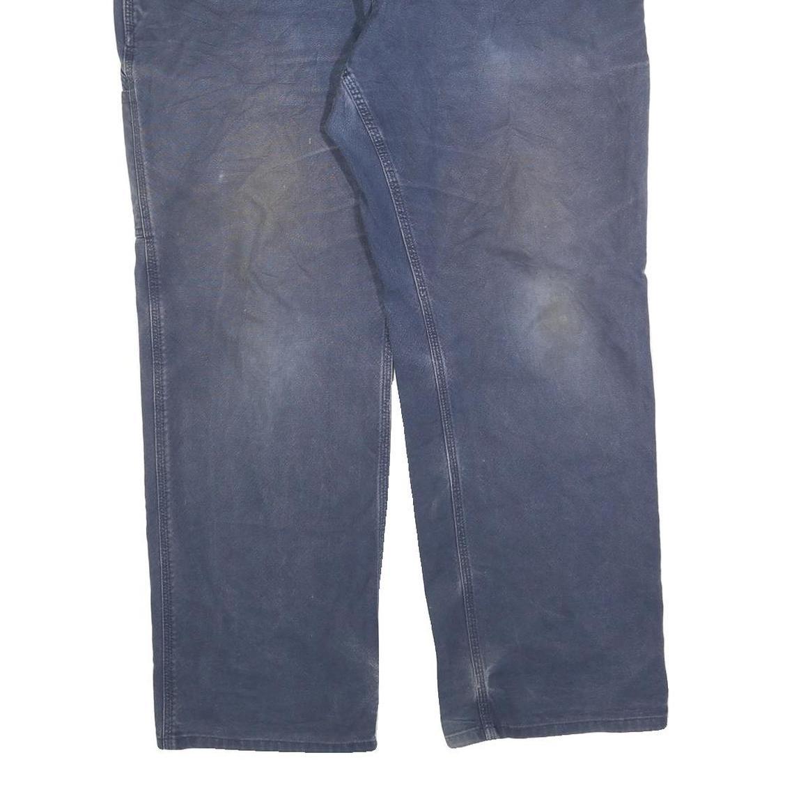 CARHARTT Mens Cotton Blend Navy Regular Fit Straight Trousers W38 L30 Workwear