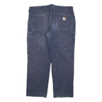 CARHARTT Mens Cotton Blend Navy Regular Fit Straight Trousers W38 L30 Workwear