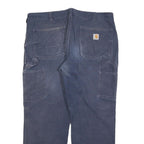 CARHARTT Mens Cotton Blend Navy Regular Fit Straight Trousers W38 L30 Workwear