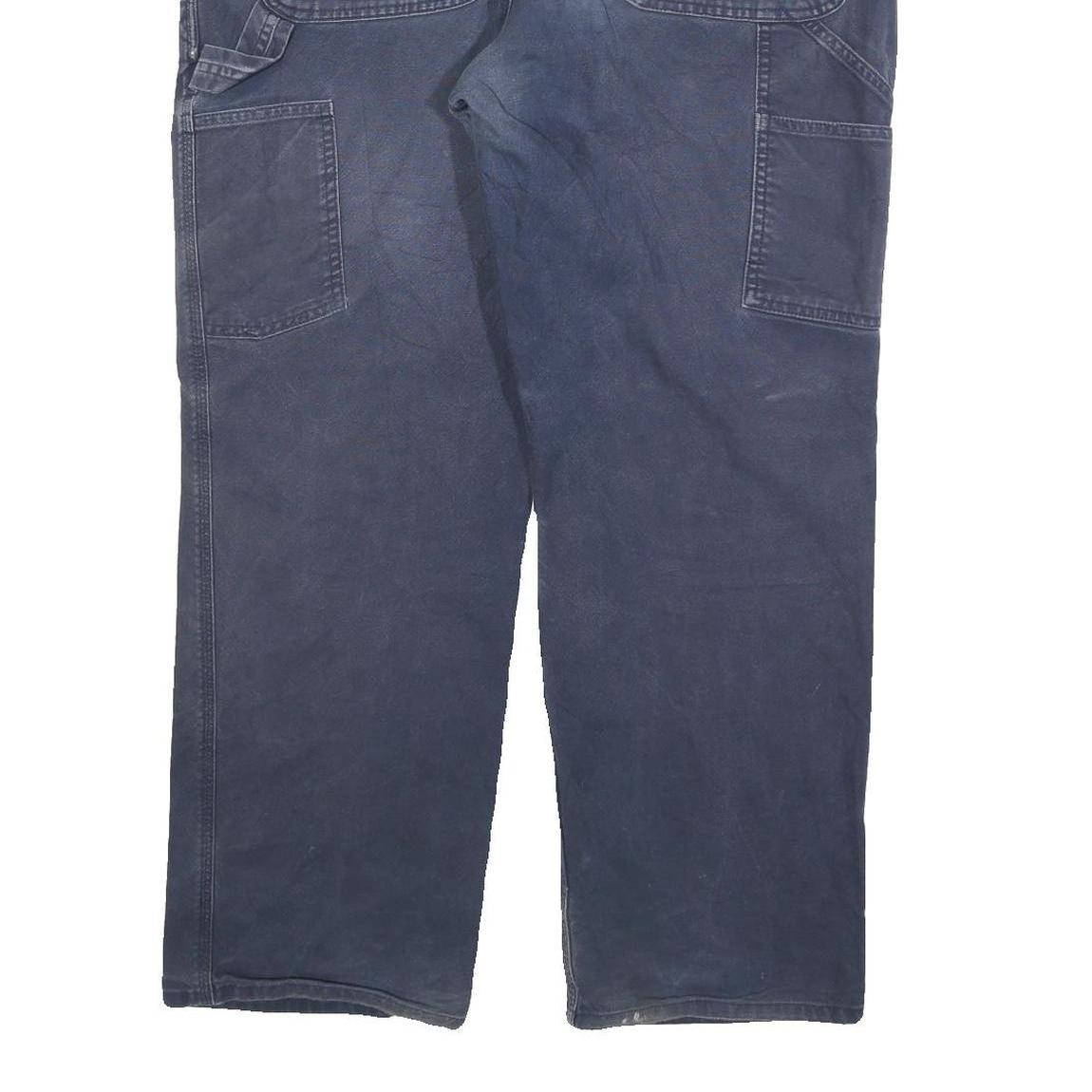 CARHARTT Mens Cotton Blend Navy Regular Fit Straight Trousers W38 L30 Workwear