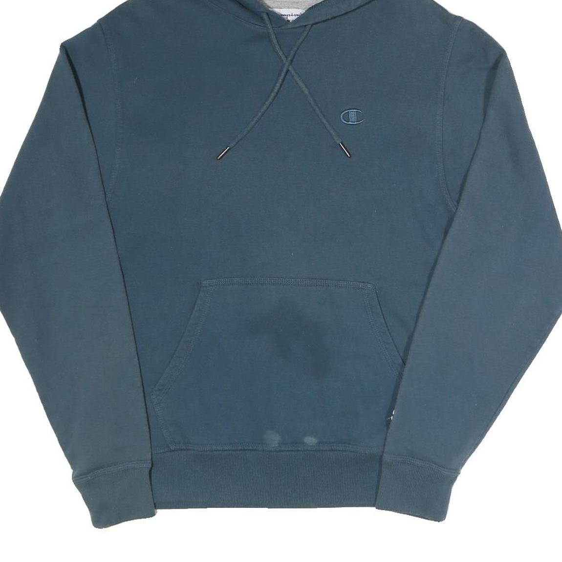CHAMPION Mens Blue Pullover Hoodie S Cotton Blend Casual Sportswear