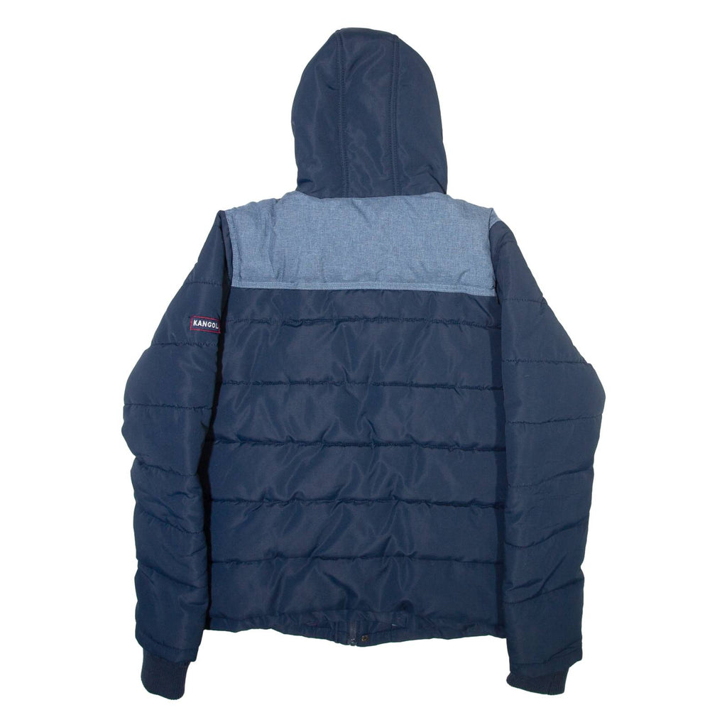 KANGOL Mens Puffer Jacket Blue Hooded S