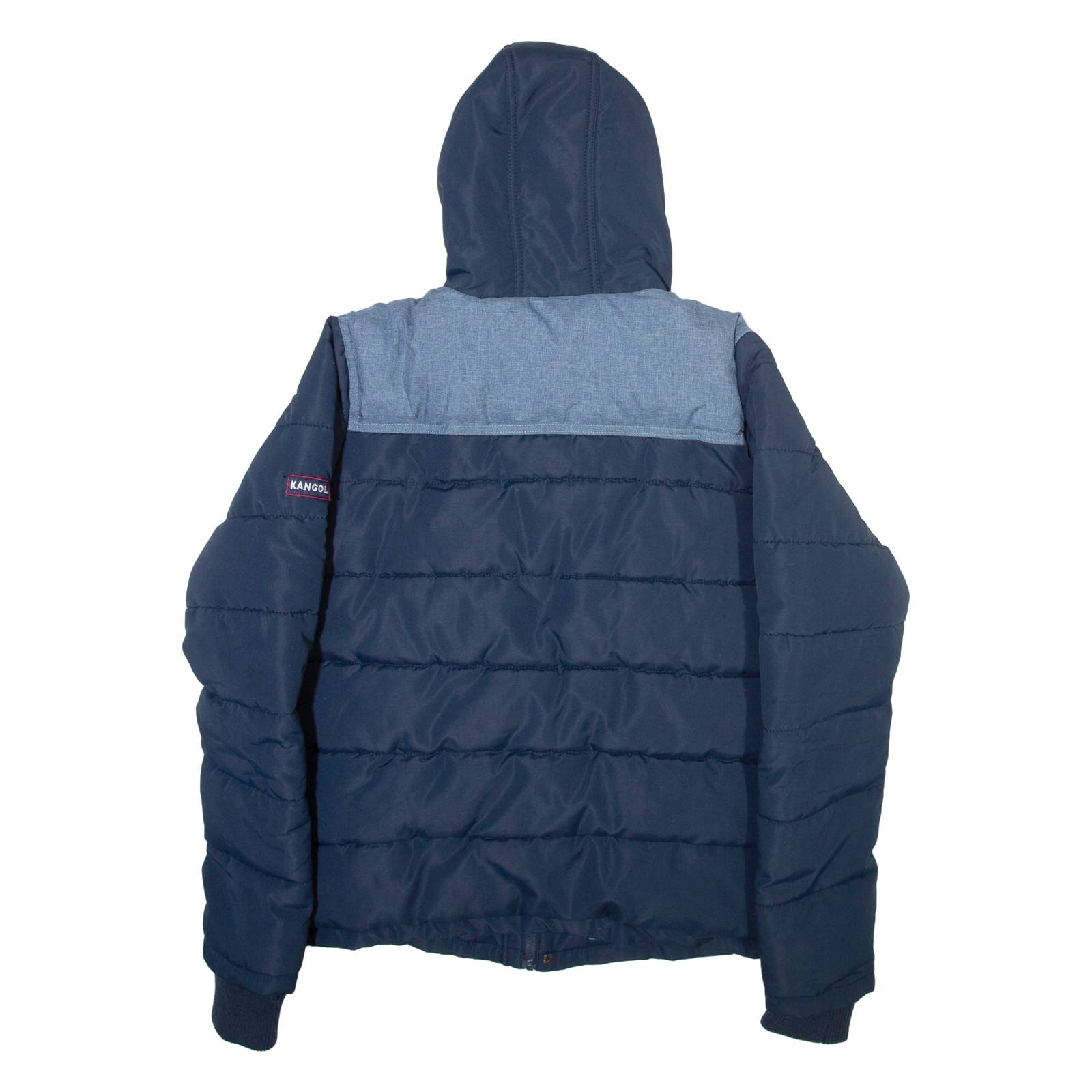 KANGOL Mens Puffer Jacket Blue Hooded S