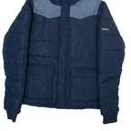 KANGOL Mens Puffer Jacket Blue Hooded S