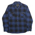 JACHS Mens Blue & Black Check Shirt L Cotton Casual Long Sleeve Button