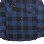 JACHS Mens Blue & Black Check Shirt L Cotton Casual Long Sleeve Button