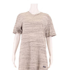 SUPERDRY Womens T-Shirt Dress Grey Short Sleeve Knee Length S