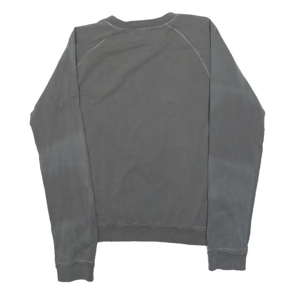 DKNY Girls Grey Crew Neck 12Y Cotton Blend Sweatshirt Logo Print