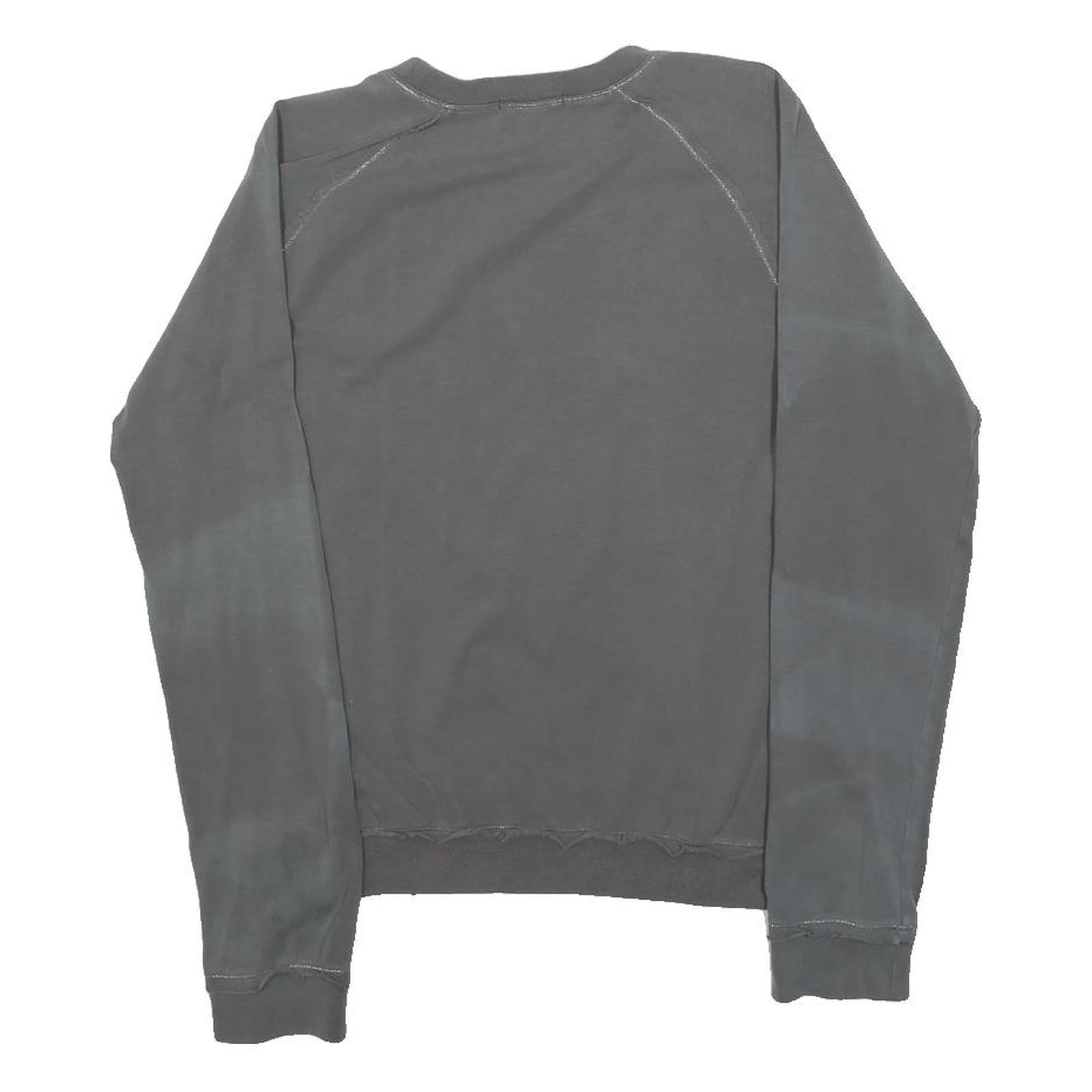 DKNY Girls Grey Crew Neck 12Y Cotton Blend Sweatshirt Logo Print